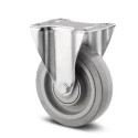 Tente Fixed Castor, Rubber Wheel, 160 mm Diameter, 300 kg Load Capacity, Roller Bearing Hub, Model 3678UFX160P63