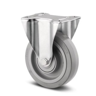 Tente Fixed Castor, Rubber Wheel, 160 mm Diameter, 300 kg Load Capacity, Roller Bearing Hub, Model 3678UFX160P63
