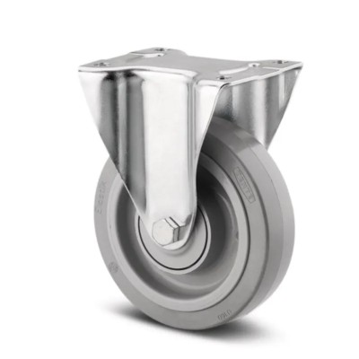 Tente Fixed Castor, Rubber Wheel, 160 mm Diameter, 300 kg Load Capacity, Roller Bearing Hub, Model 3678UFX160P63