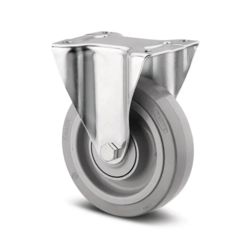 Tente Fixed Castor, Rubber Wheel, 160 mm Diameter, 300 kg Load Capacity, Roller Bearing Hub, Model 3678UFX160P63
