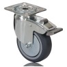 Tente Braked Swivel Castor with 75 kg Load Capacity, 75 mm Rubber Wheel, Pressed Steel Housing, Model 2477PJO075P40PFP