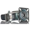 Tente Braked Swivel Castor with 75 kg Load Capacity, 75 mm Rubber Wheel, Pressed Steel Housing, Model 2477PJO075P40PFP