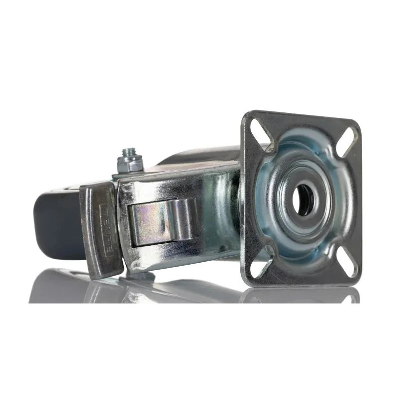 Tente Braked Swivel Castor with 75 kg Load Capacity, 75 mm Rubber Wheel, Pressed Steel Housing, Model 2477PJO075P40PFP