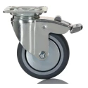 Tente Braked Swivel Castor with 75 kg Load Capacity, 75 mm Rubber Wheel, Pressed Steel Housing, Model 2477PJO075P40PFP
