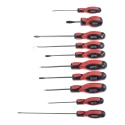 RS PRO Pozidriv and Slotted Standard Screwdriver Set with Soft-Grip Handles 10-Piece 459-3988