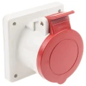 Scame Panel Mount Industrial Power Connector 2P+PE 16A 415V IP44 Red Optima IP44