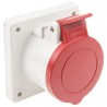 Scame Panel Mount Industrial Power Connector 2P+PE 16A 415V IP44 Red Optima IP44