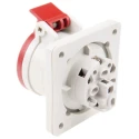 Scame Panel Mount Industrial Power Connector 2P+PE 16A 415V IP44 Red Optima IP44