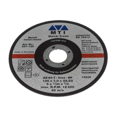 MTI Diamond Abrasive Cutting Disc 125 mm Diameter, P80 Grit 257-125