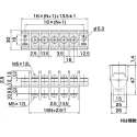 Yoshida Electric Industry Barrier Strip 4 Contact 16 mm Pitch 2 Row 600V 60A TS61-2E