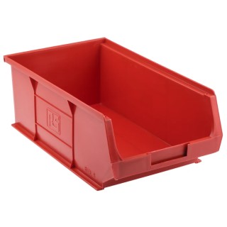 RS PRO Polypropylene Storage Bin, 350 mm x 205 mm x 130 mm, Red 484-4078