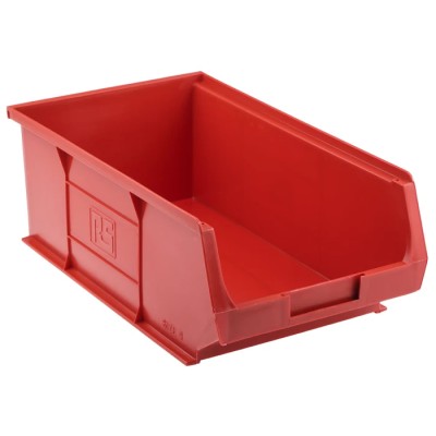 RS PRO Polypropylene Storage Bin, 350 mm x 205 mm x 130 mm, Red 484-4078