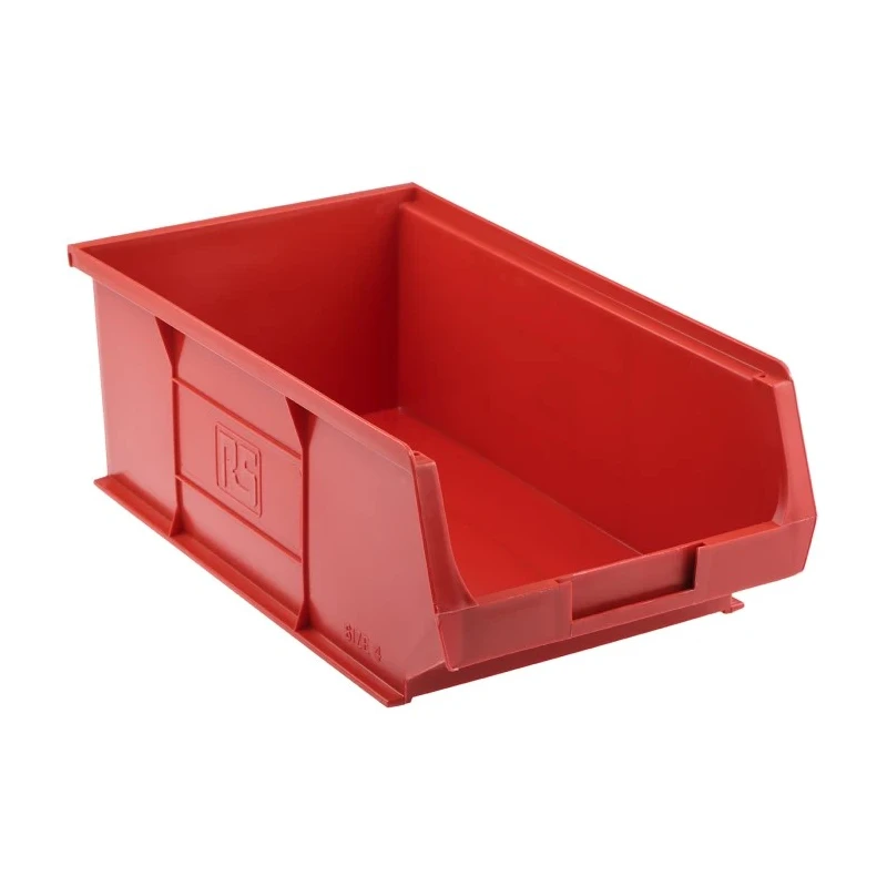 RS PRO Polypropylene Storage Bin, 350 mm x 205 mm x 130 mm, Red 484-4078