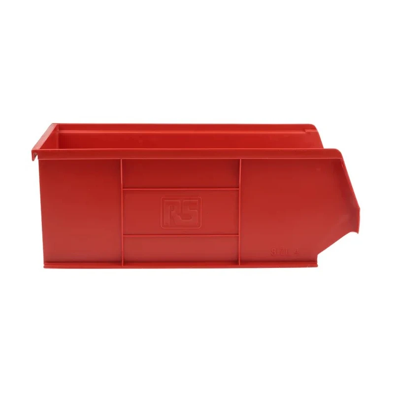 RS PRO Polypropylene Storage Bin, 350 mm x 205 mm x 130 mm, Red 484-4078