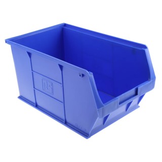 RS PRO Polypropylene Storage Bin, 350 mm x 205 mm x 181 mm, Blue 484-4157