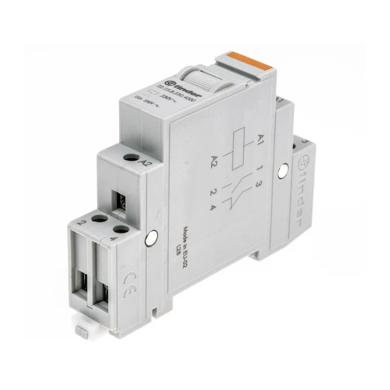 Finder DIN Rail Power Relay, 230V AC Coil Voltage, 20A Switching Current, Silver Alloy Contact Material 22.23.8.230.4000
