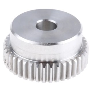 RS PRO Stainless Steel 40 Teeth Spur Gear, 1 Module, 10mm Bore, 40 mm Pitch Diameter, 35 mm Hub Diameter 521-6777