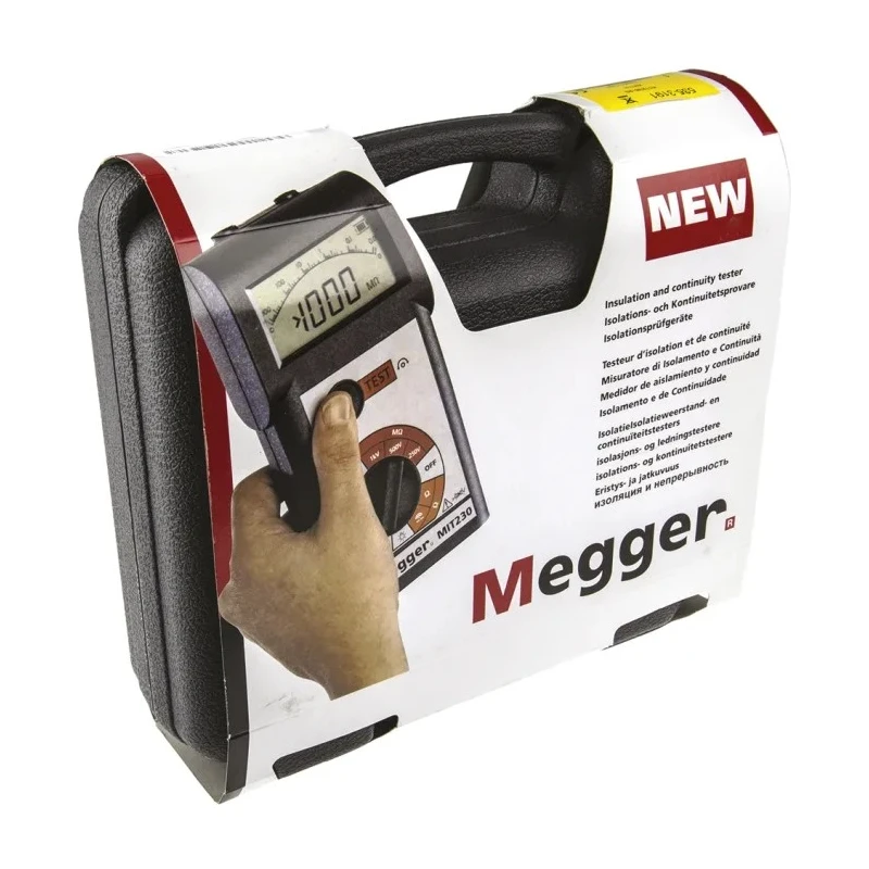 Megger Insulation & Continuity Tester, Digital LCD Display, 250V Min, 1000V DC Max, CAT III Safety MIT230