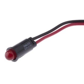 Dialight Red Diffused LED Panel Mount Indicator 559 Series 6.4 mm Mount Hole Size Lead Wire Termination 2.1V 559-5101-007F