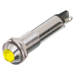 Dialight Yellow LED Panel Mount Indicator 609 Series 9 mm Mount Hole Size 24V DC, 90mcd Luminous Intensity 609-1312-140F