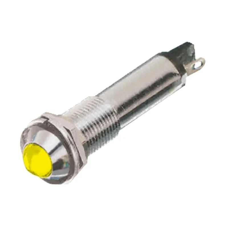 Dialight Yellow LED Panel Mount Indicator 609 Series 9 mm Mount Hole Size 24V DC, 90mcd Luminous Intensity 609-1312-140F