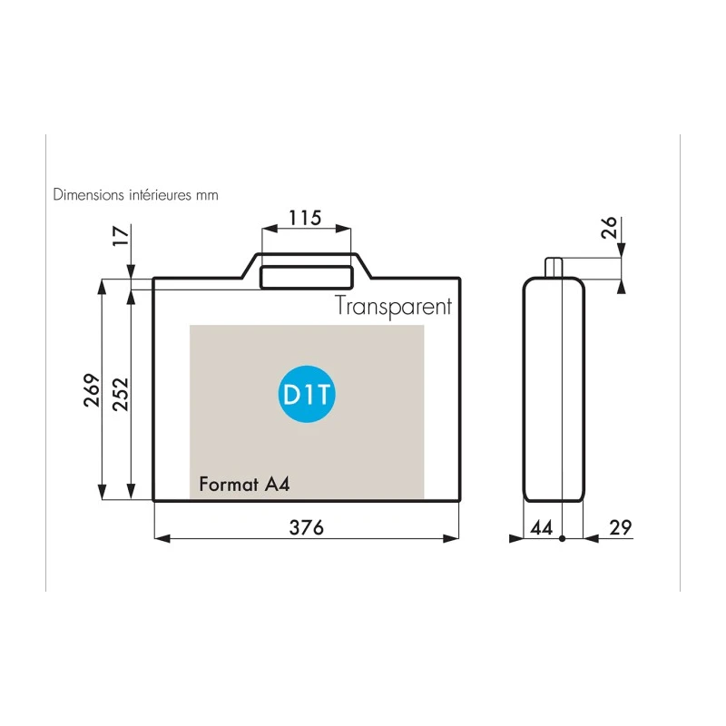 RS PRO Plastic Transit Case Transparent Polypropylene 376 x 269 x 73 mm 718g 506-6645