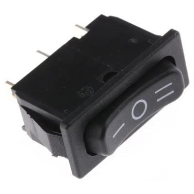 Marquardt SPDT Panel Mount Rocker Switch On-Off-On Configuration Polyamide Housing Black Actuator 6A 250V AC 1838.1509
