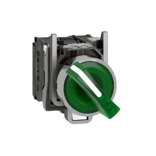 Schneider Electric Harmony XB4 Illuminated Selector Switch 2 Positions SPDT 22mm Cutout Diameter IP69K IP66 IP67 XB4BK123M5