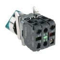 Schneider Electric Harmony XB4 Illuminated Selector Switch 2 Positions SPDT 22mm Cutout Diameter IP69K IP66 IP67 XB4BK123M5