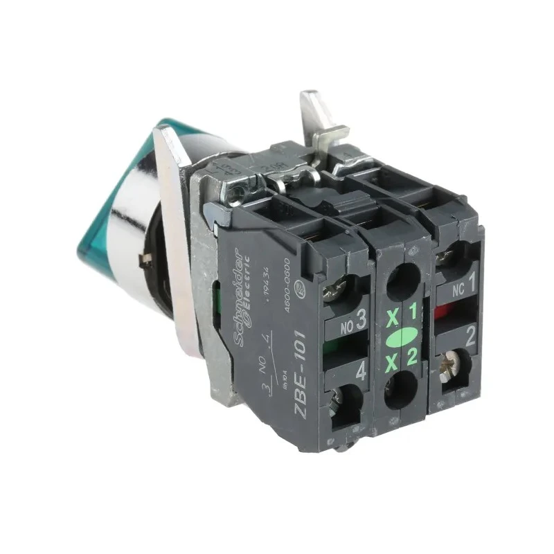 Schneider Electric Harmony XB4 Illuminated Selector Switch 2 Positions SPDT 22mm Cutout Diameter IP69K IP66 IP67 XB4BK123M5