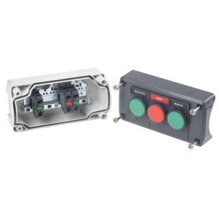 Schneider Electric Spring Return Enclosed Push Button Polycarbonate Green Red IP69K IP66 IP67 XALD321
