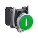 Schneider Electric Harmony XB4 Series Push Button Switch, Spring Return, Panel Mount, 22 mm Cutout, SPST, Green XB4BA3311