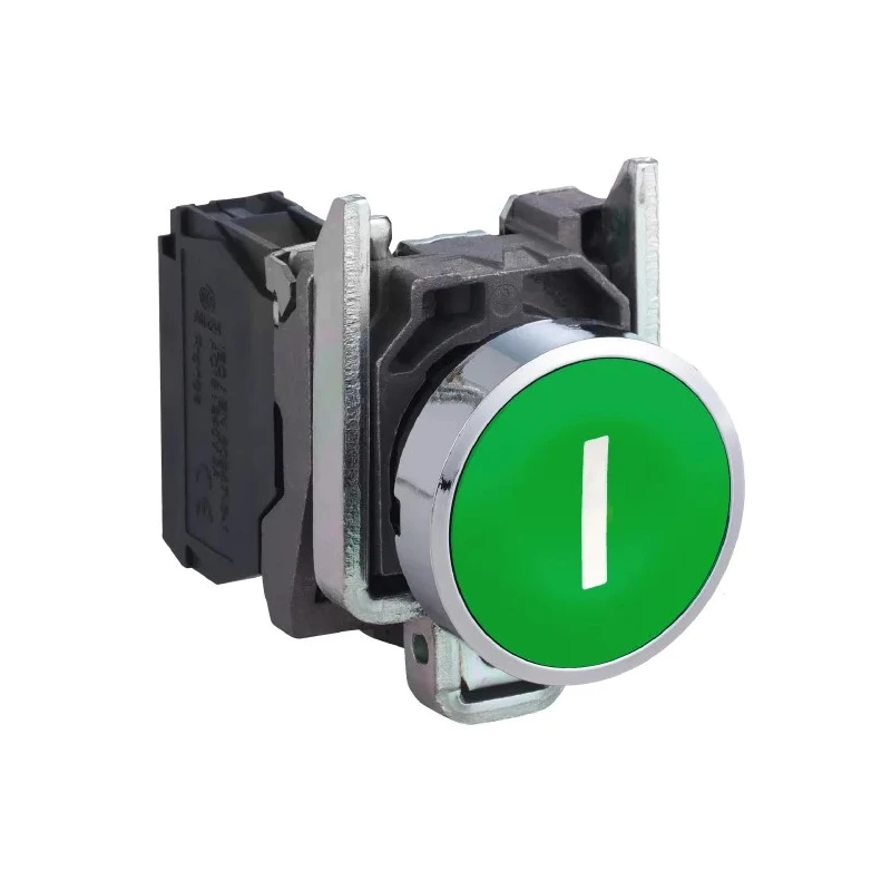 Schneider Electric Harmony XB4 Series Push Button Switch, Spring Return, Panel Mount, 22 mm Cutout, SPST, Green XB4BA3311