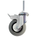 Guitel Hervieu Braked Swivel Castor 125 mm Wheel Diameter, 90 kg Load Capacity, Rubber Wheel, Chrome Plated 155321420