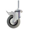 Guitel Hervieu Braked Swivel Castor 125 mm Wheel Diameter, 90 kg Load Capacity, Rubber Wheel, Chrome Plated 155321420