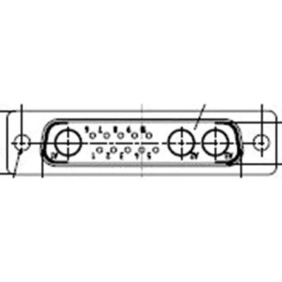 FCT from Molex 10 Way Straight Rear Panel D-Sub Connector Male 2.84 mm Pitch with Flange FM13W3PA-K120 / 1727040013