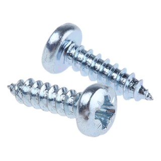 RS PRO Bright Zinc Steel Pan Head Self-Tapping Screw 13 mm Thread Size 6 A4 DIN 7981C 546-5660