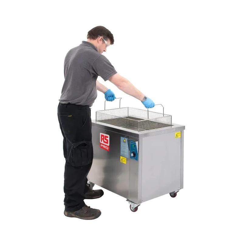 RS PRO Industrial Ultrasonic Cleaning Tank 112L Capacity, 4000W Heater Power, Stainless Steel, Digital Control 112L