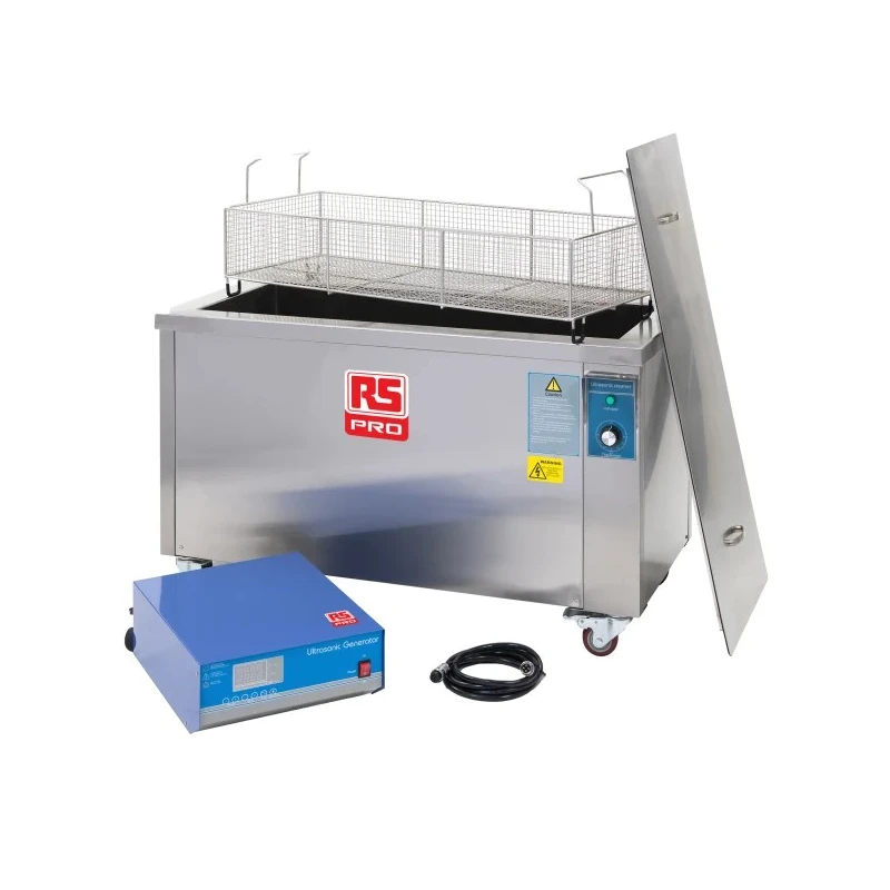 RS PRO Industrial Ultrasonic Cleaner 144 L Tank Capacity 5000 W Heater Power Stainless Steel 144L
