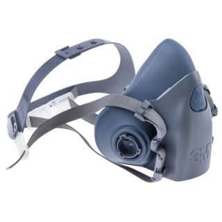 3M 7500 Series Half Mask Respirator Mask Size M Hypoallergenic Silicone Blue Grey 7523M