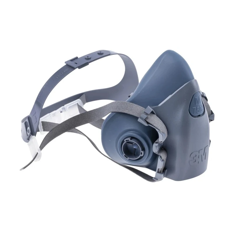 3M 7500 Series Half Mask Respirator Mask Size M Hypoallergenic Silicone Blue Grey 7523M