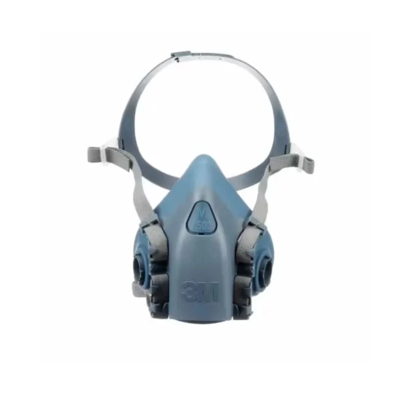 3M 7500 Series Half Mask Respirator Mask Size M Hypoallergenic Silicone Blue Grey 7523M