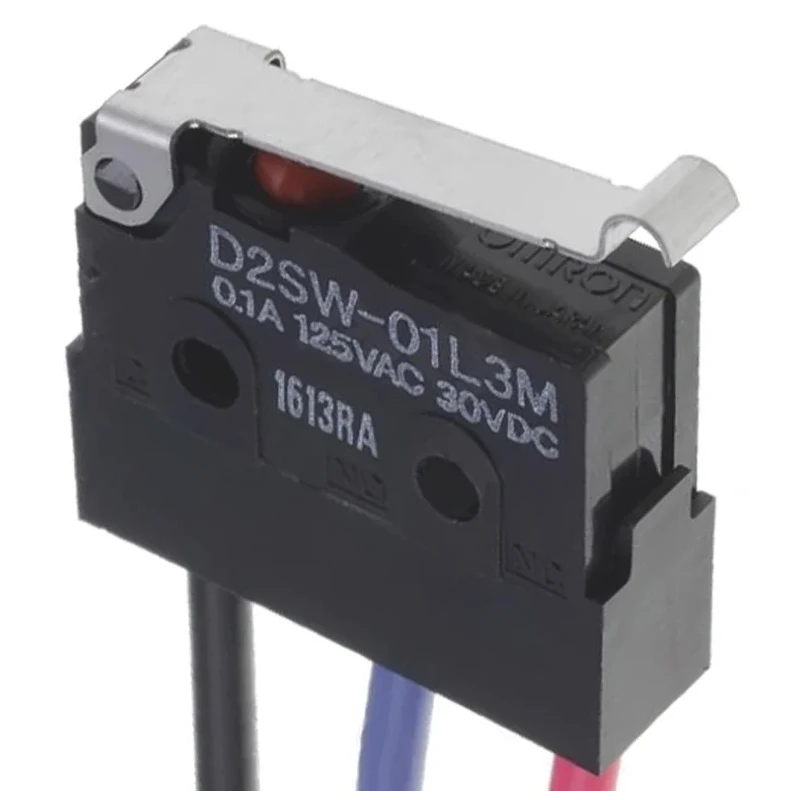 Omron Simulated Roller Lever Micro Switch Pre-Wired Terminal 100mA 30V dc SPDT IP67 D2SW-01L3M