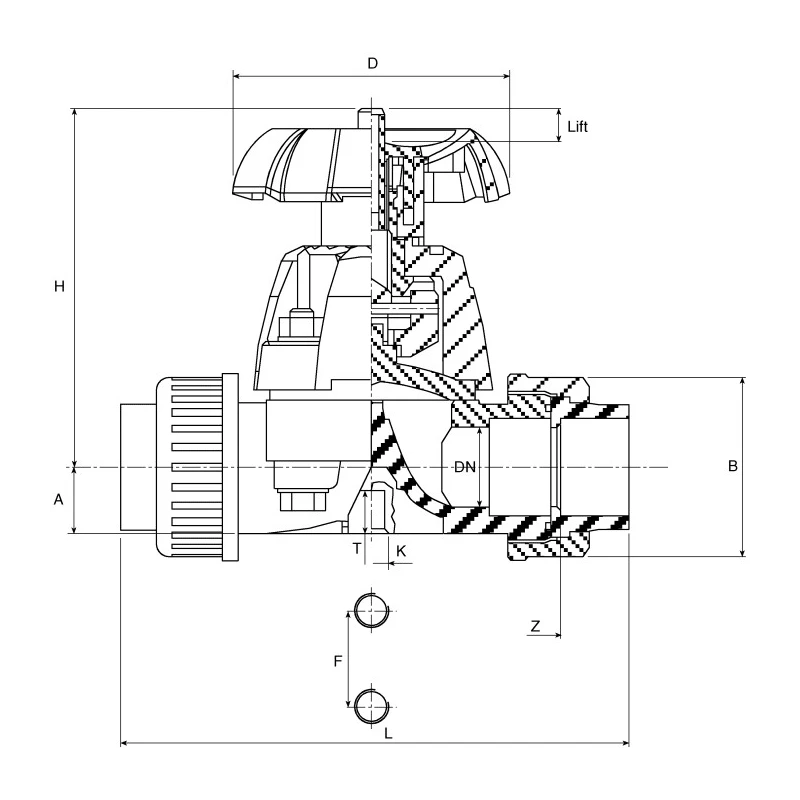 Georg Fischer Polyvinyl Chloride Diaphragm Valve 1 bar Maximum Flow Rate 1728L/min 161514516