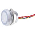APEM Illuminated Momentary Piezo Switch SPST Blue LED Wire Terminal IP68 22 mm Panel Cutout 