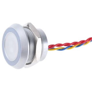 APEM Illuminated Momentary Piezo Switch SPST Blue LED Wire Terminal IP68 22 mm Panel Cutout 