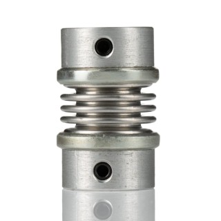 Huco Aluminium Hub Stainless Steel Bellows Screw Style Flexible Coupler 20 mm OD 5 mm Bore 31 mm Length 530.20.2020