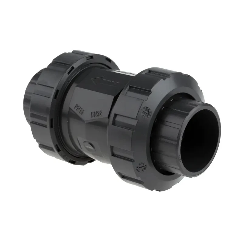 Georg Fischer Polyvinyl Chloride Solvent Cement Socket BS Type 561 Check Valve 1 to 1/4 in, 16 bar 161561065