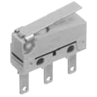Panasonic Short Hinge Lever Micro Switch, Solder Terminal, 100mA, 250 V ac, 30 V dc, SPCO, IP50 ABS141151