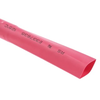 RS PRO Red Polyolefin Heat Shrink Tubing 25.4 mm Sleeve Diameter x 3 m Length 2:1 Shrink Ratio 700-4696